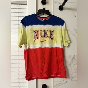 Nike Heather Blue Tee with Red Trim and Navy Accent